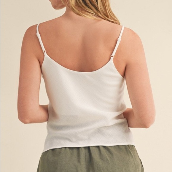 WOVEN SLUB DOUBLE LAYERED SCOOP NECK CAMI TOP ( Small:2cs/Medium:2cs/Large:2cs ) - Picture 2 of 2